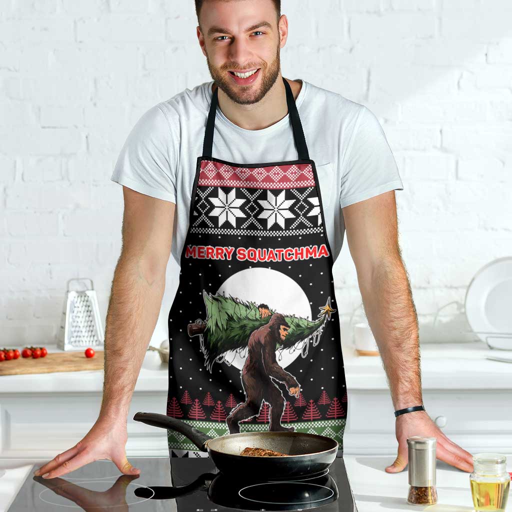 Funny Bigfoot Christmas Apron Xmas Holiday Patterns - Wonder Print Shop