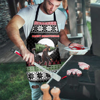 Funny Bigfoot Christmas Apron Xmas Holiday Patterns - Wonder Print Shop