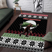Funny Bigfoot Christmas Area Rug Xmas Holiday Patterns - Wonder Print Shop