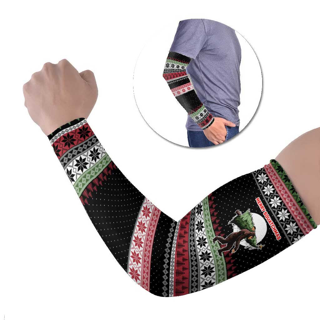 Funny Bigfoot Christmas Arm Sleeves Xmas Holiday Patterns - Wonder Print Shop