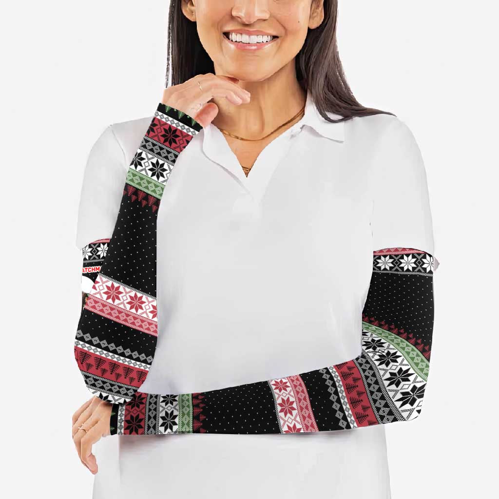 Funny Bigfoot Christmas Arm Sleeves Xmas Holiday Patterns - Wonder Print Shop