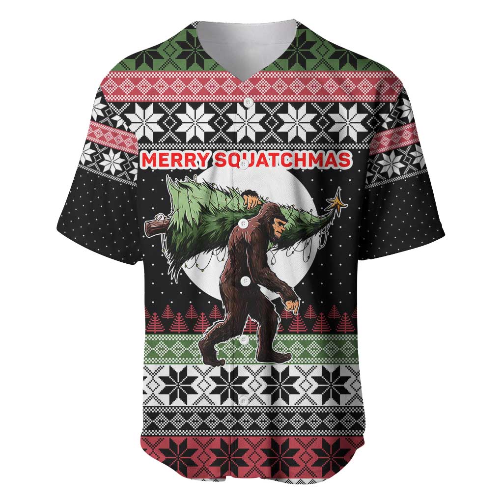 Funny Bigfoot Christmas Baseball Jersey Xmas Holiday Patterns - Wonder Print Shop