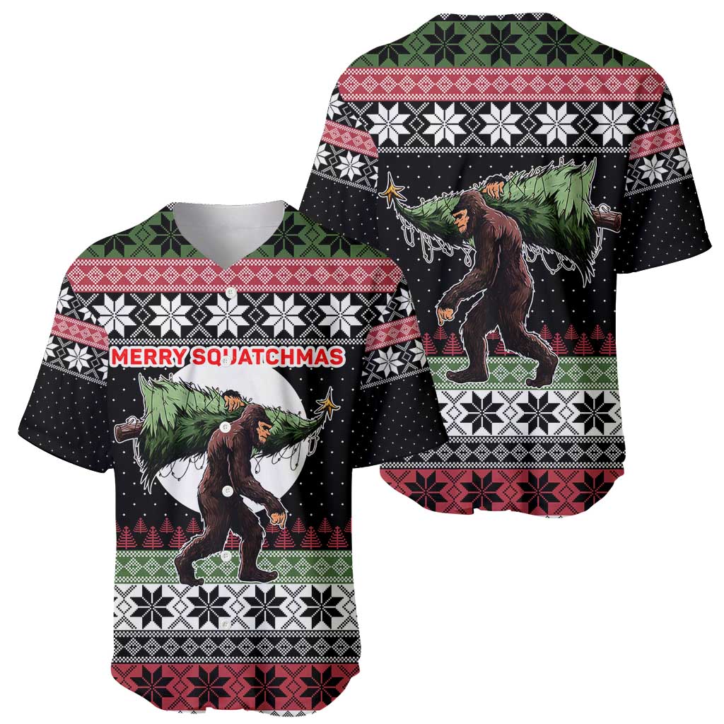 Funny Bigfoot Christmas Baseball Jersey Xmas Holiday Patterns - Wonder Print Shop