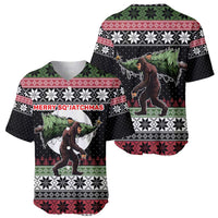 Funny Bigfoot Christmas Baseball Jersey Xmas Holiday Patterns - Wonder Print Shop