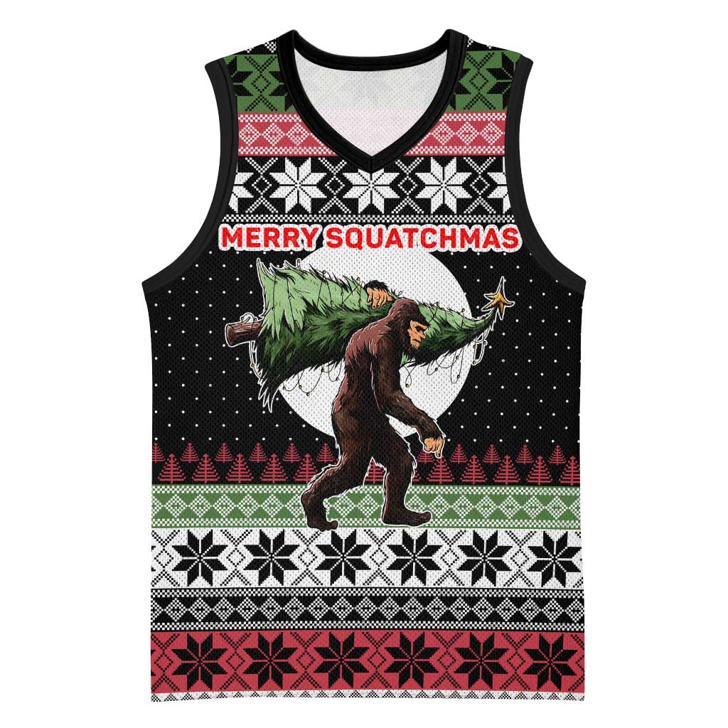 Funny Bigfoot Christmas Basketball Jersey Xmas Holiday Patterns - Wonder Print Shop