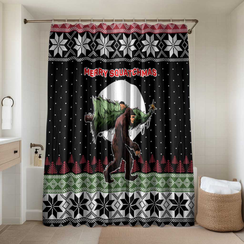 Funny Bigfoot Christmas Bathroom Set Xmas Holiday Patterns - Wonder Print Shop
