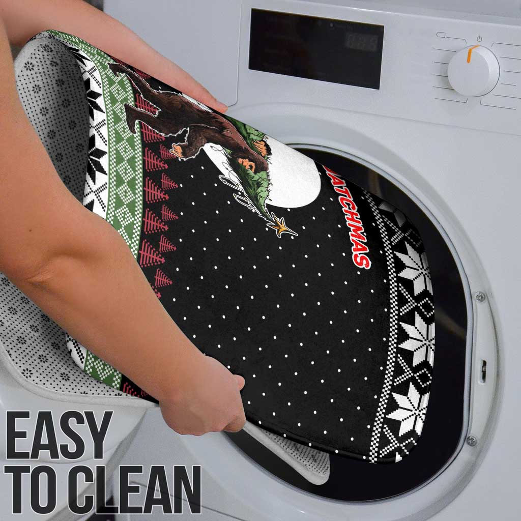 Funny Bigfoot Christmas Bathroom Set Xmas Holiday Patterns - Wonder Print Shop