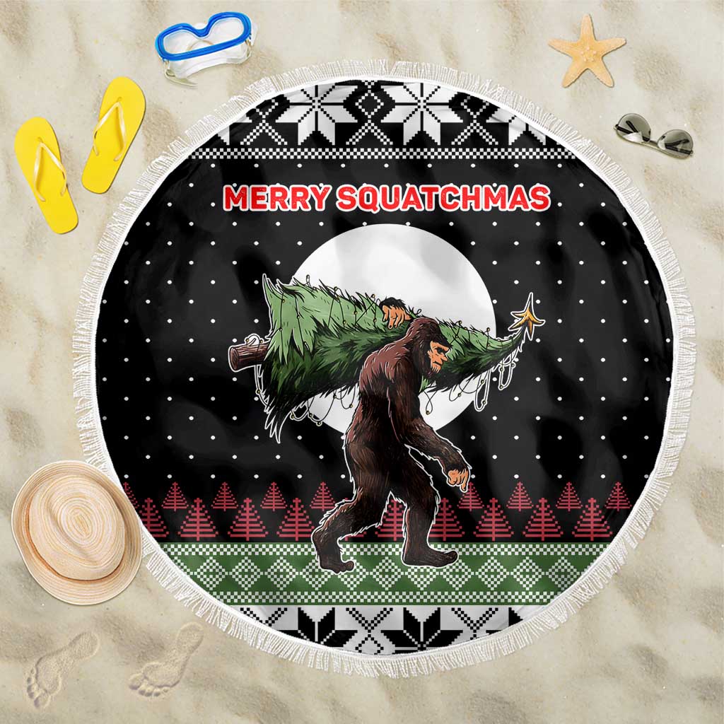Funny Bigfoot Christmas Beach Blanket Xmas Holiday Patterns - Wonder Print Shop
