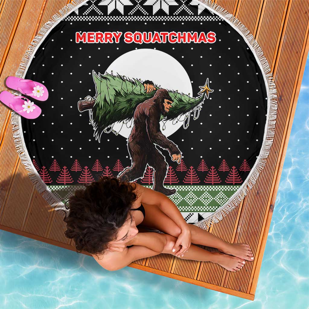 Funny Bigfoot Christmas Beach Blanket Xmas Holiday Patterns - Wonder Print Shop