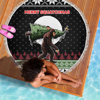 Funny Bigfoot Christmas Beach Blanket Xmas Holiday Patterns - Wonder Print Shop