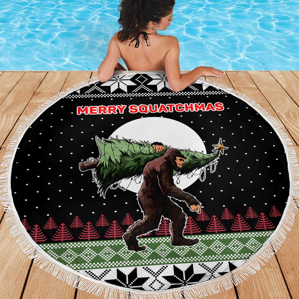 Funny Bigfoot Christmas Beach Blanket Xmas Holiday Patterns - Wonder Print Shop