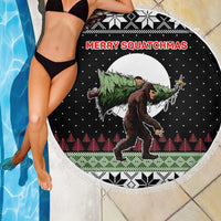 Funny Bigfoot Christmas Beach Blanket Xmas Holiday Patterns - Wonder Print Shop