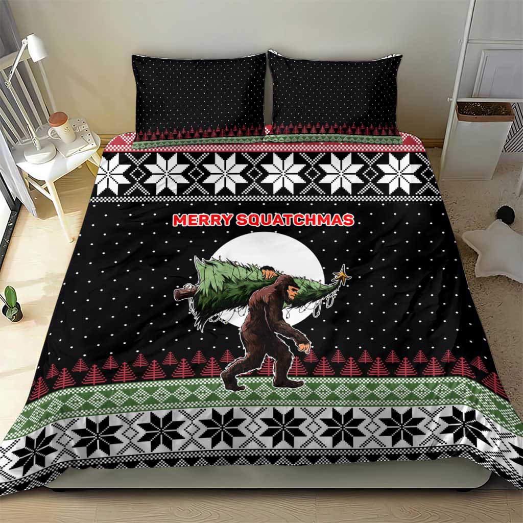Funny Bigfoot Christmas Bedding Set Xmas Holiday Patterns - Wonder Print Shop
