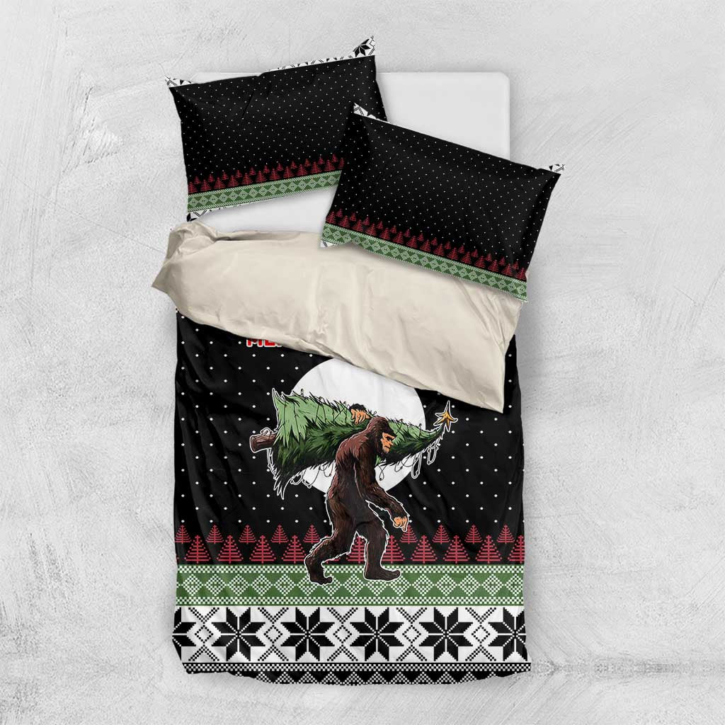Funny Bigfoot Christmas Bedding Set Xmas Holiday Patterns - Wonder Print Shop