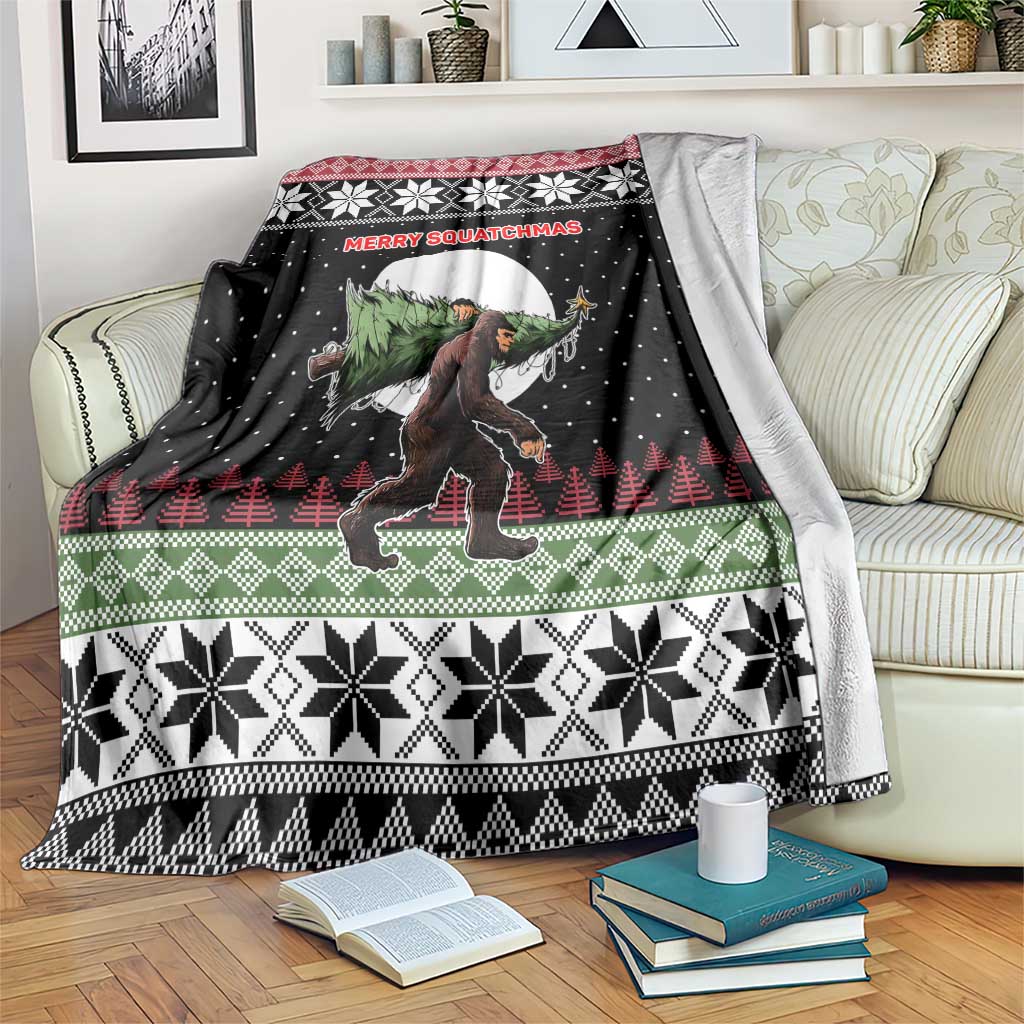 Funny Bigfoot Christmas Blanket Xmas Holiday Patterns - Wonder Print Shop