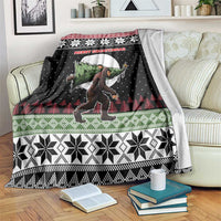 Funny Bigfoot Christmas Blanket Xmas Holiday Patterns - Wonder Print Shop