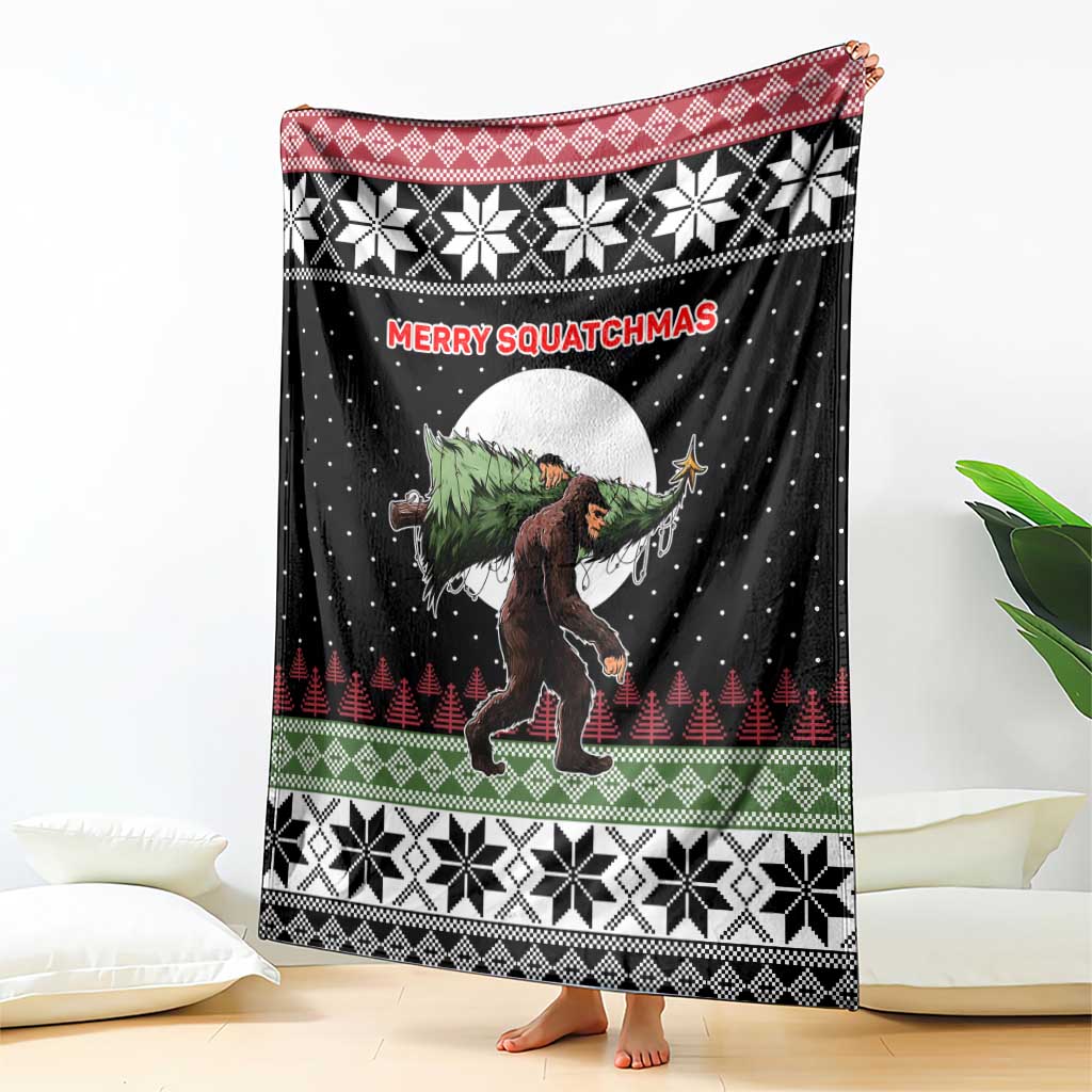 Funny Bigfoot Christmas Blanket Xmas Holiday Patterns - Wonder Print Shop