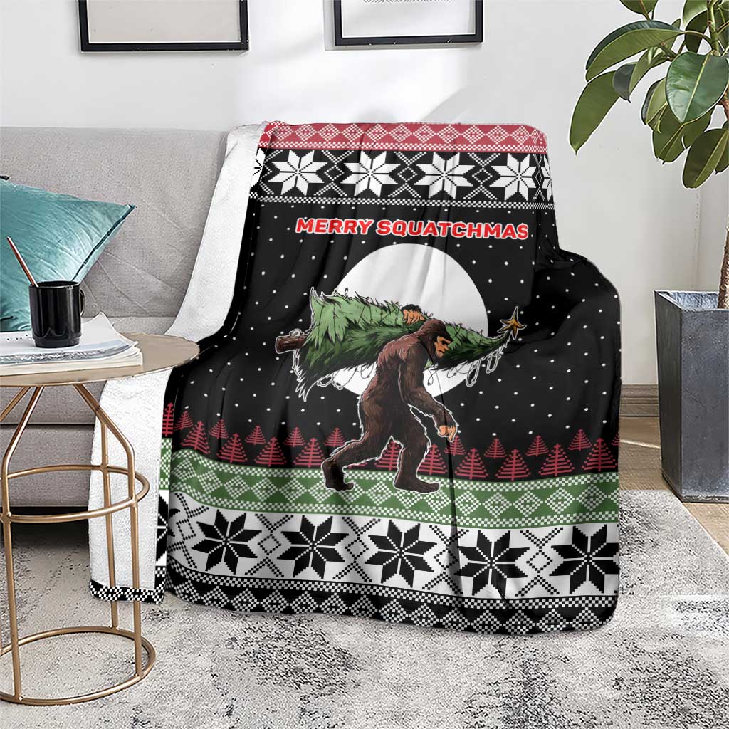 Funny Bigfoot Christmas Blanket Xmas Holiday Patterns - Wonder Print Shop