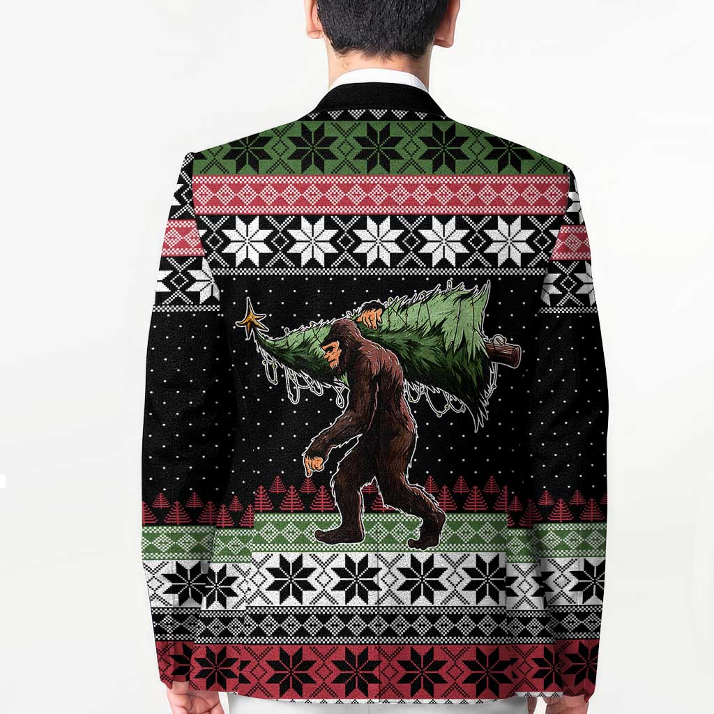 Funny Bigfoot Christmas Blazer Xmas Holiday Patterns - Wonder Print Shop
