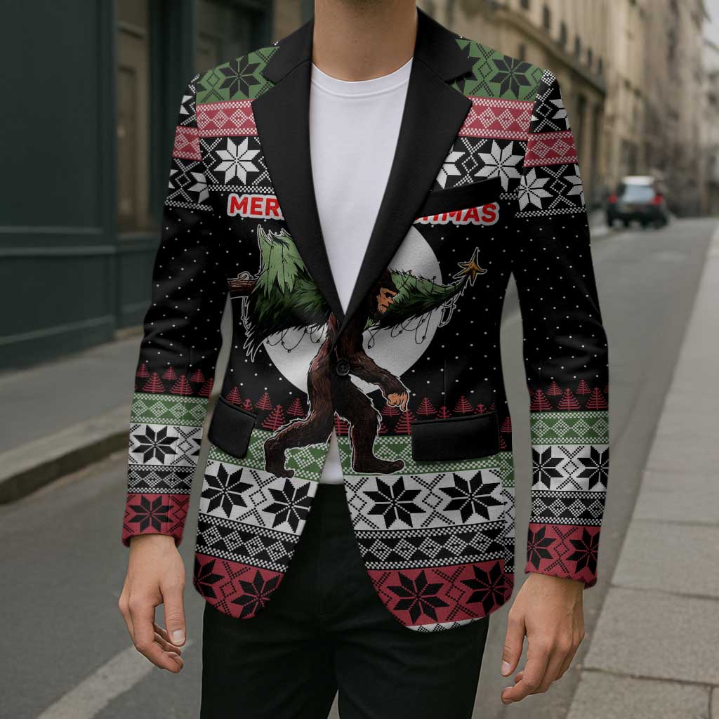 Funny Bigfoot Christmas Blazer Xmas Holiday Patterns - Wonder Print Shop