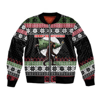 Funny Bigfoot Christmas Bomber Jacket Xmas Holiday Patterns - Wonder Print Shop