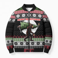 Funny Bigfoot Christmas Bomber Puffer Jacket Xmas Holiday Patterns - Wonder Print Shop