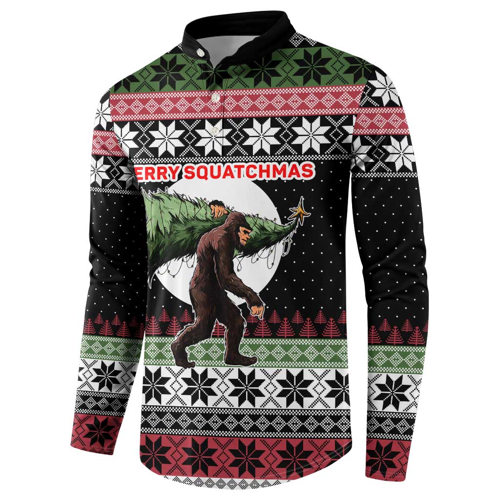 Funny Bigfoot Christmas Button Sweatshirt Xmas Holiday Patterns - Wonder Print Shop