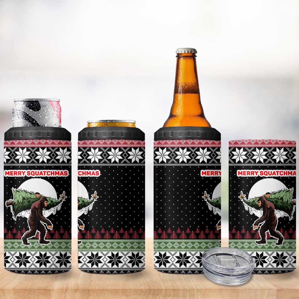 Funny Bigfoot Christmas 4 in 1 Can Cooler Tumbler Xmas Holiday Patterns - Wonder Print Shop