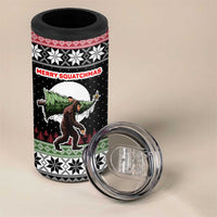 Funny Bigfoot Christmas 4 in 1 Can Cooler Tumbler Xmas Holiday Patterns - Wonder Print Shop