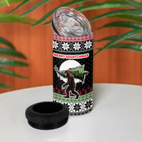 Funny Bigfoot Christmas 4 in 1 Can Cooler Tumbler Xmas Holiday Patterns - Wonder Print Shop