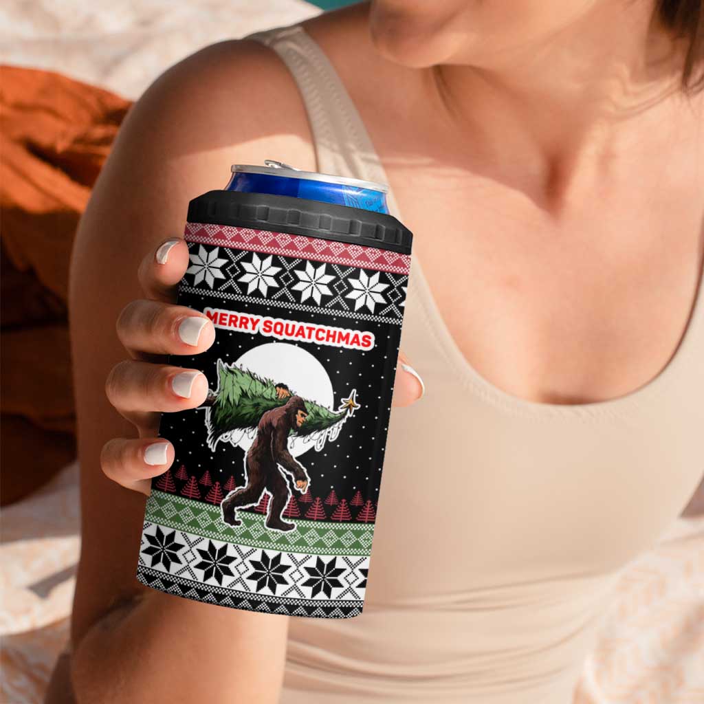 Funny Bigfoot Christmas 4 in 1 Can Cooler Tumbler Xmas Holiday Patterns - Wonder Print Shop