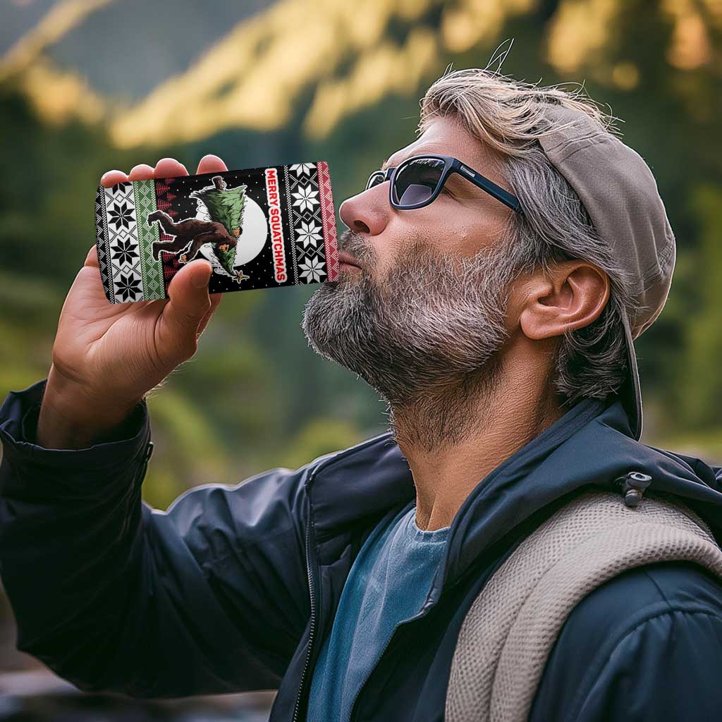 Funny Bigfoot Christmas 4 in 1 Can Cooler Tumbler Xmas Holiday Patterns - Wonder Print Shop