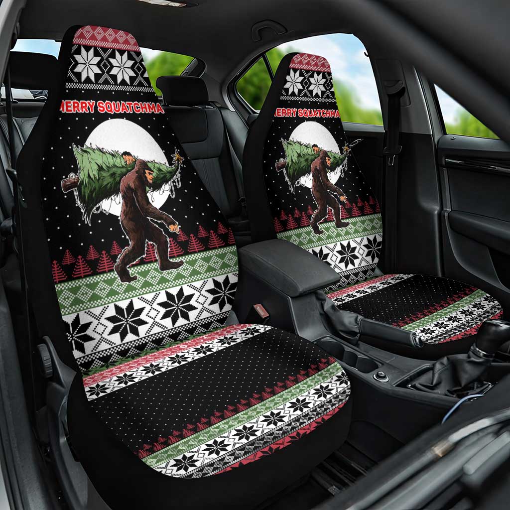 Funny Bigfoot Christmas Car Seat Cover Xmas Holiday Patterns - Wonder Print Shop