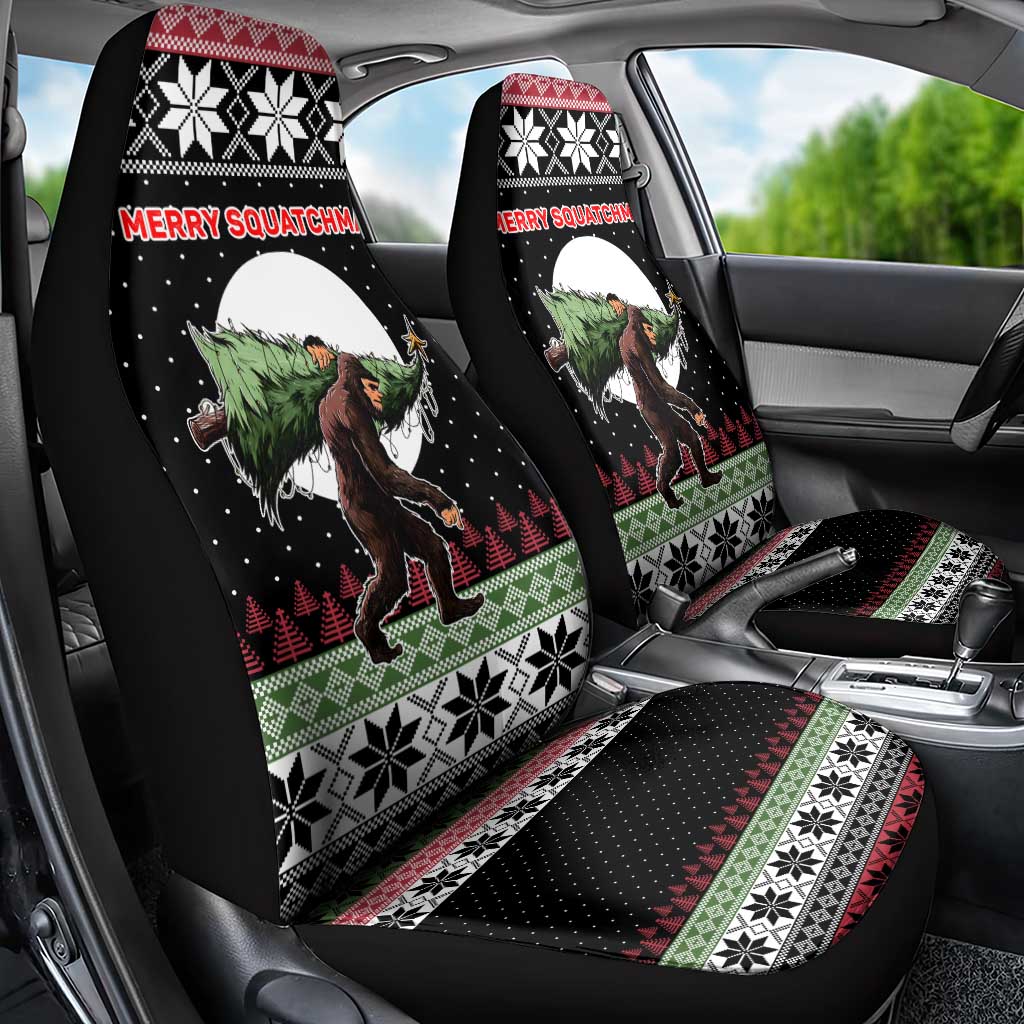 Funny Bigfoot Christmas Car Seat Cover Xmas Holiday Patterns - Wonder Print Shop