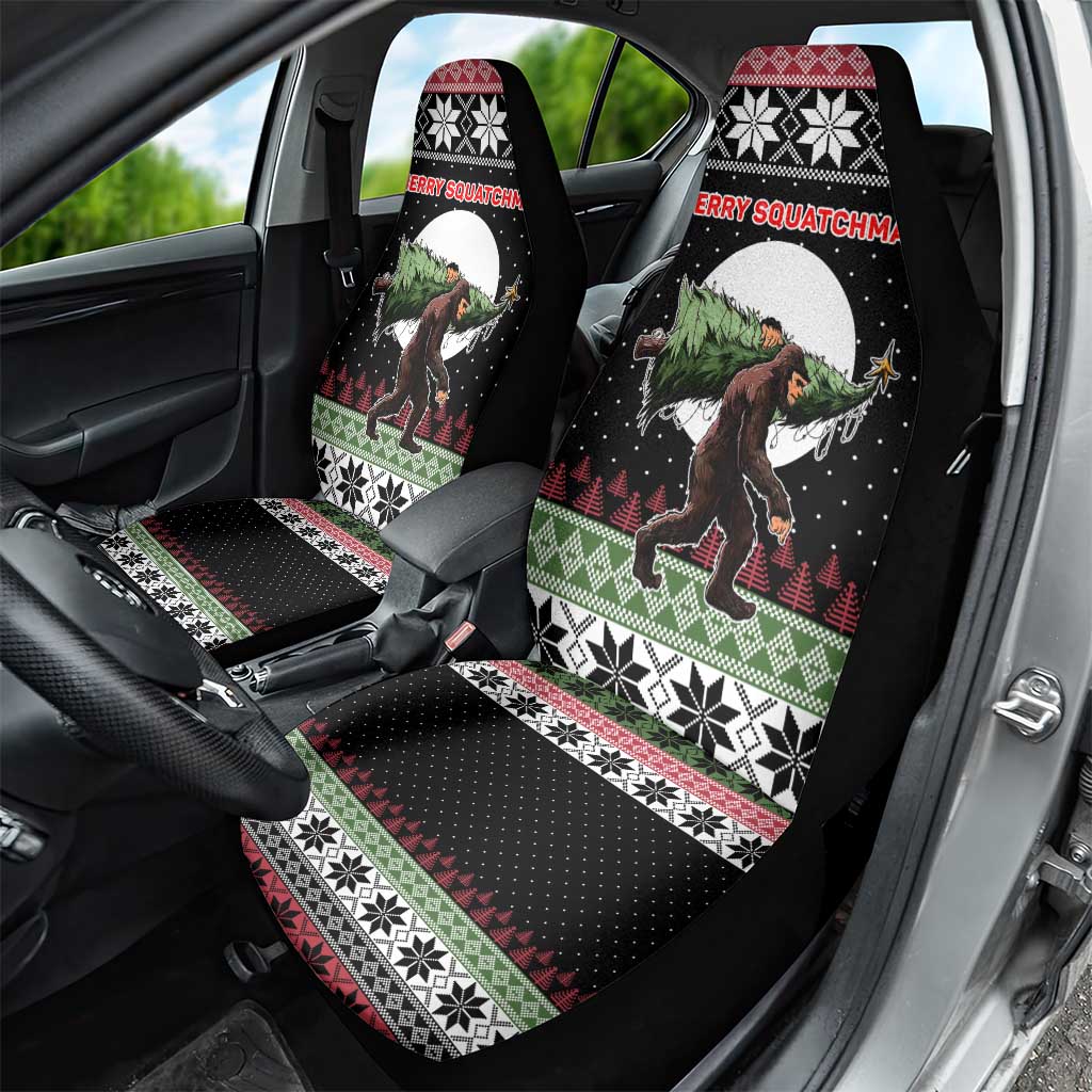 Funny Bigfoot Christmas Car Seat Cover Xmas Holiday Patterns - Wonder Print Shop