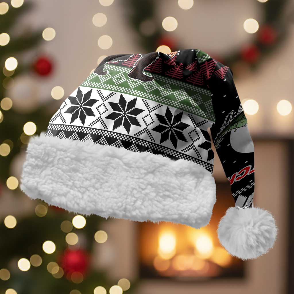 Funny Bigfoot Christmas Santa Hat Xmas Holiday Patterns - Wonder Print Shop