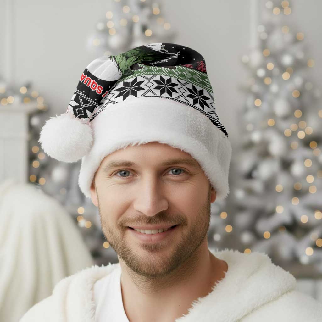 Funny Bigfoot Christmas Santa Hat Xmas Holiday Patterns - Wonder Print Shop