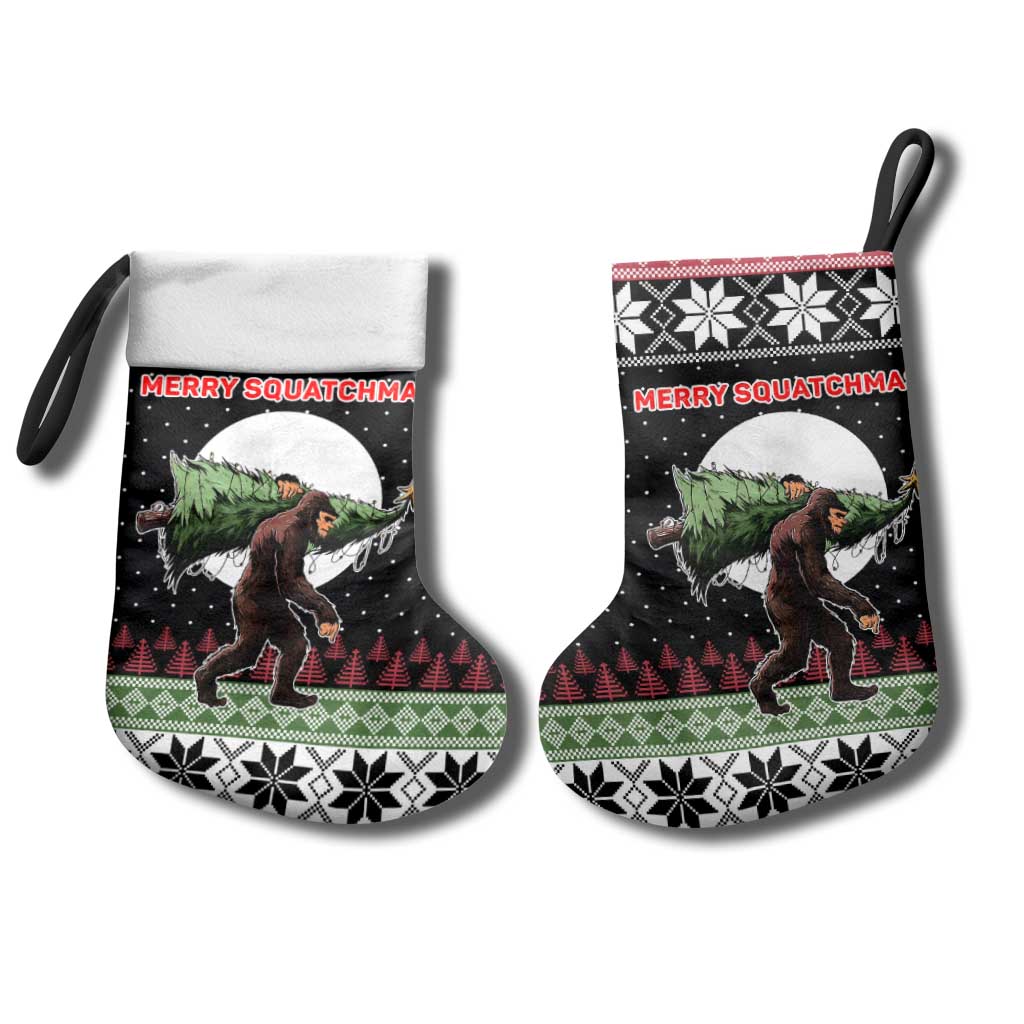 Funny Bigfoot Christmas Stocking Xmas Holiday Patterns - Wonder Print Shop