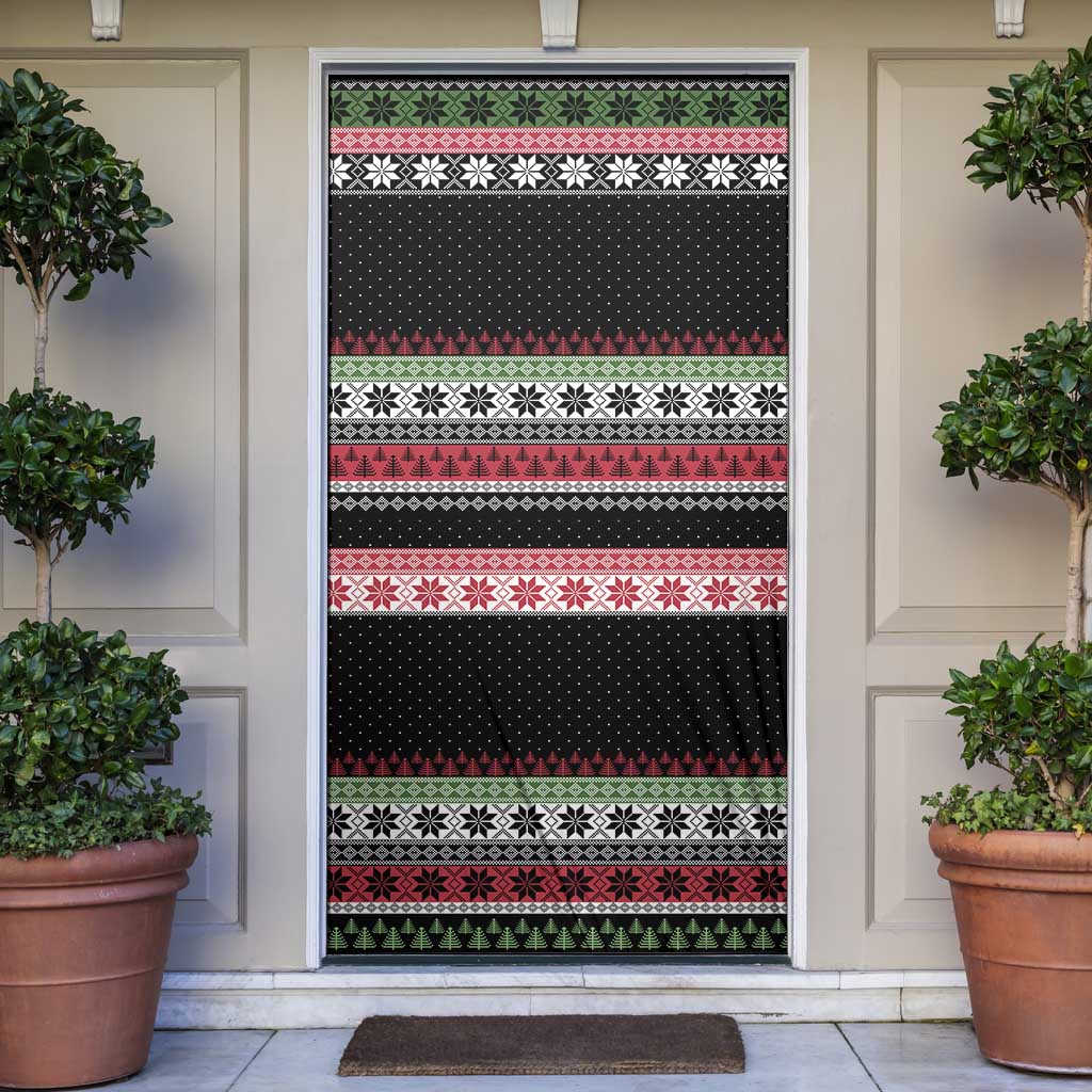 Funny Bigfoot Christmas Door Cover Xmas Holiday Patterns - Wonder Print Shop