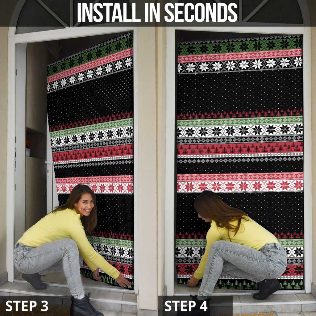 Funny Bigfoot Christmas Door Cover Xmas Holiday Patterns - Wonder Print Shop