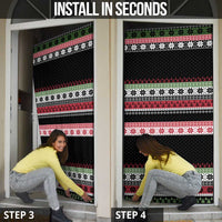 Funny Bigfoot Christmas Door Cover Xmas Holiday Patterns - Wonder Print Shop