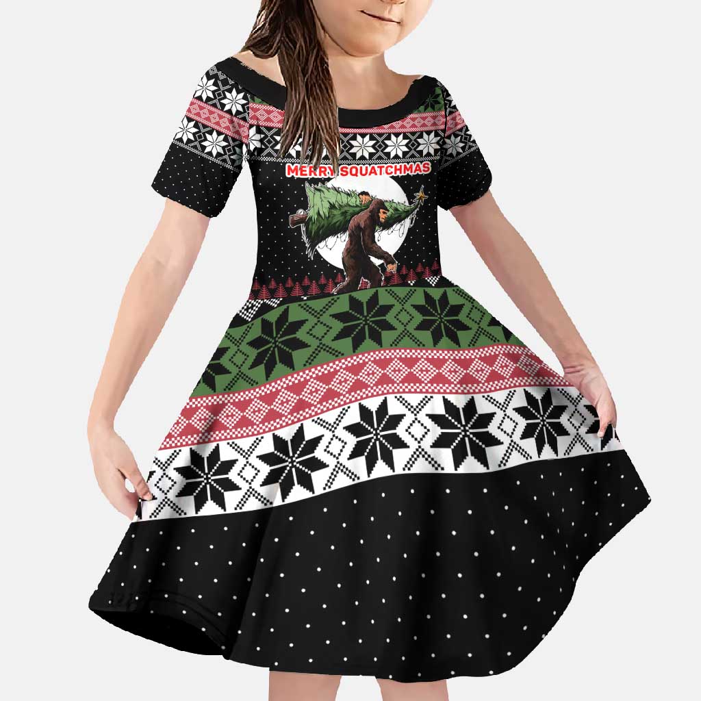 Funny Bigfoot Christmas Family Matching Mermaid Dress and Hawaiian Shirt Xmas Holiday Patterns - Wonder Print Shop