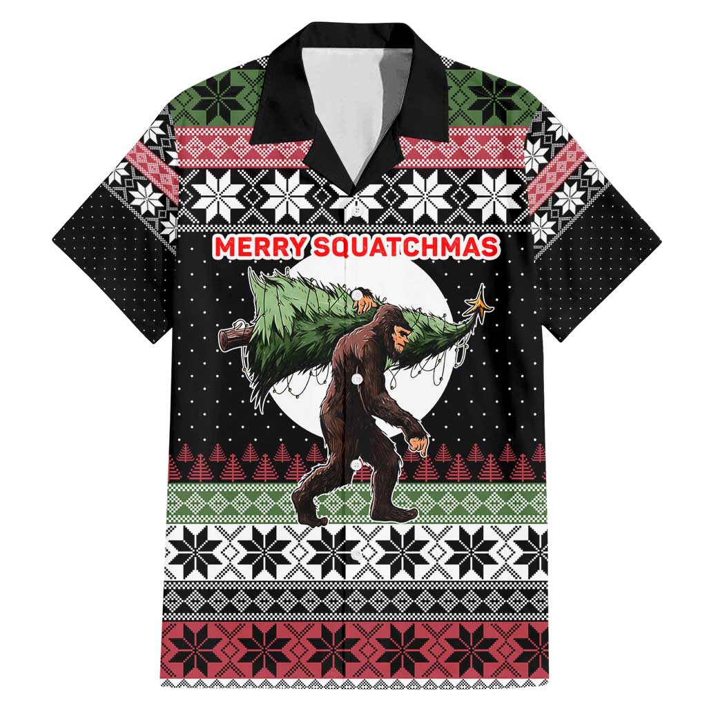 Funny Bigfoot Christmas Family Matching Mermaid Dress and Hawaiian Shirt Xmas Holiday Patterns - Wonder Print Shop