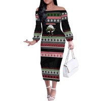 Funny Bigfoot Christmas Family Matching Off The Shoulder Long Sleeve Dress and Hawaiian Shirt Xmas Holiday Patterns - Wonder Print Shop
