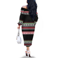 Funny Bigfoot Christmas Family Matching Off The Shoulder Long Sleeve Dress and Hawaiian Shirt Xmas Holiday Patterns - Wonder Print Shop