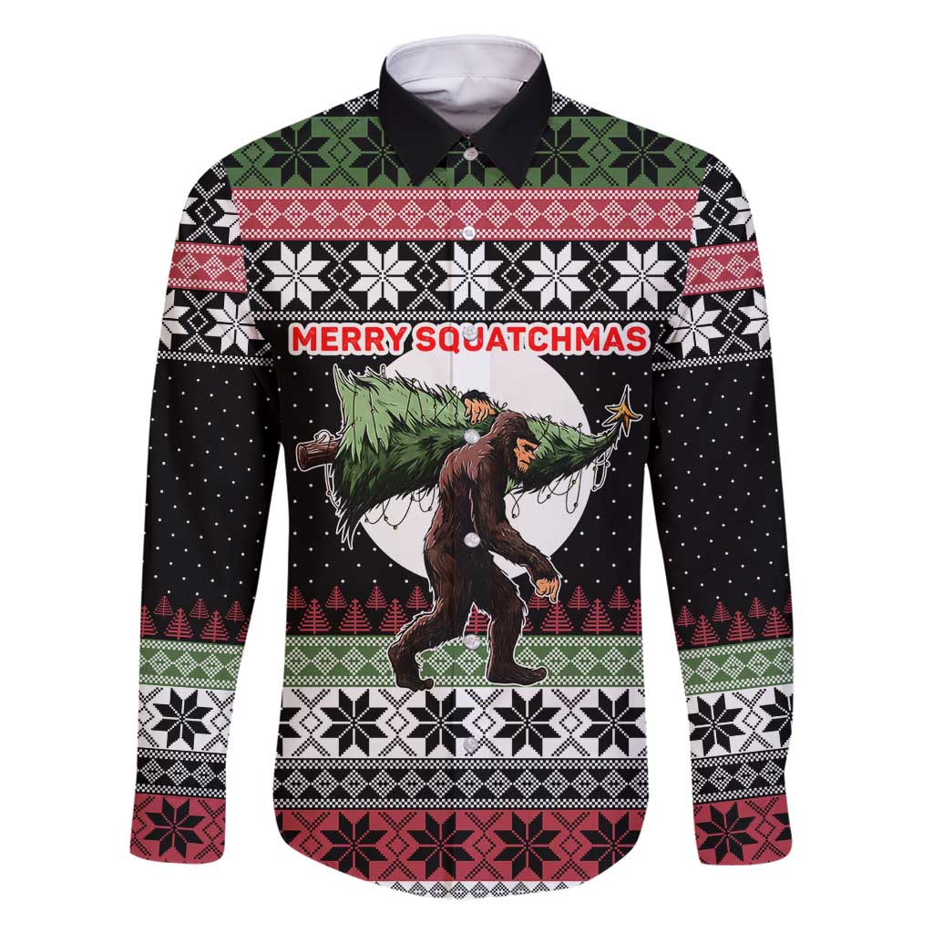 Funny Bigfoot Christmas Family Matching Off Shoulder Maxi Dress and Hawaiian Shirt Xmas Holiday Patterns - Wonder Print Shop