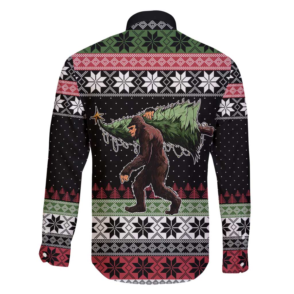 Funny Bigfoot Christmas Family Matching Off Shoulder Maxi Dress and Hawaiian Shirt Xmas Holiday Patterns - Wonder Print Shop