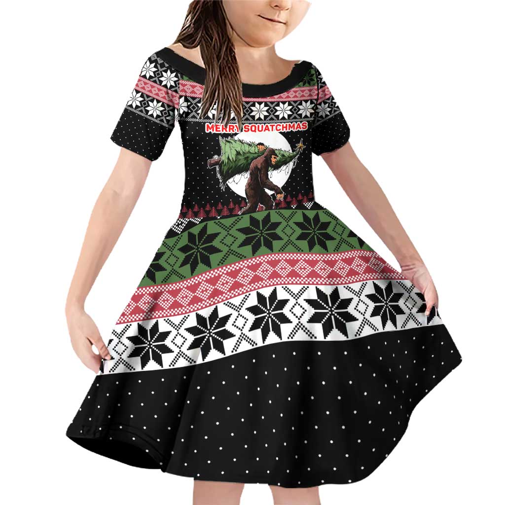 Funny Bigfoot Christmas Family Matching Off Shoulder Short Dress and Hawaiian Shirt Xmas Holiday Patterns - Wonder Print Shop