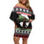 Funny Bigfoot Christmas Family Matching Off Shoulder Short Dress and Hawaiian Shirt Xmas Holiday Patterns - Wonder Print Shop