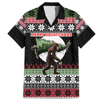 Funny Bigfoot Christmas Family Matching Short Sleeve Bodycon Dress and Hawaiian Shirt Xmas Holiday Patterns - Wonder Print Shop